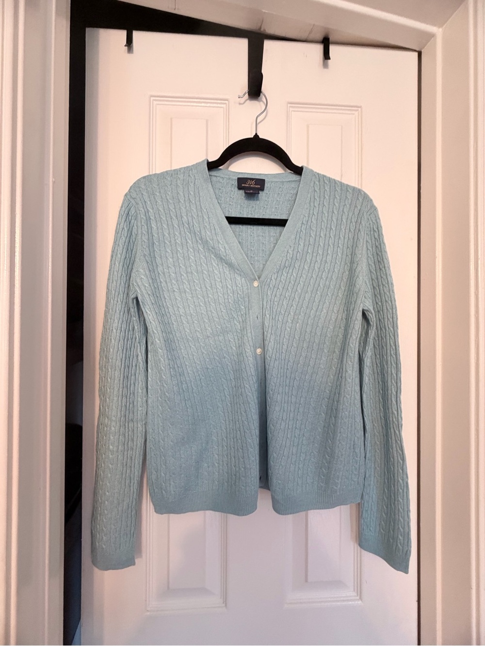 Brooks Brothers Light Blue Cable Knit Cardigan